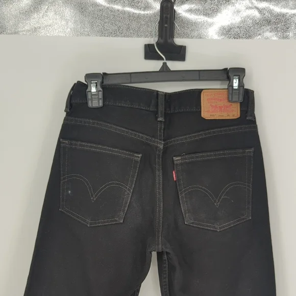 00120 Levi's 550 Relaxed Fit Straight Leg Jeans Black size 26x27 casual retro - Picture 5 of 9